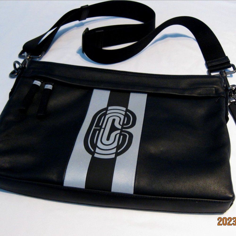 COACH Varsity Messenger Bag 'Black Leather' (Unisex) BRAND NEW!